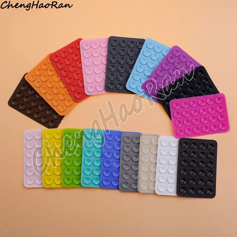 PC 1 Pc Double Side Silicone Suction Pad For Mobile Phone Fixture Suction Cup Backed Adhesive Silicone Rubber Sucker Pad Fixed Pad