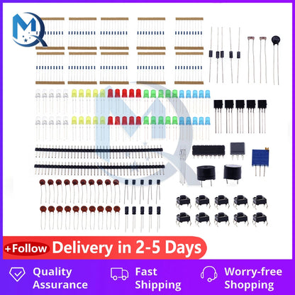 1 set Beginners Electronic 830 Hole LED Buzzer Components Resistor Learning Basic Starter Kit Breadboard Components Module