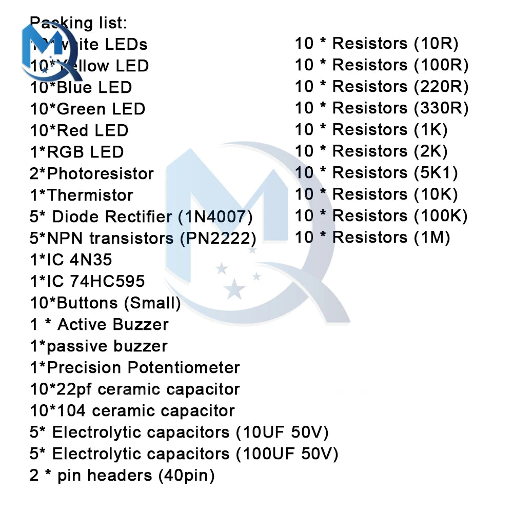 1 set Beginners Electronic 830 Hole LED Buzzer Components Resistor Learning Basic Starter Kit Breadboard Components Module