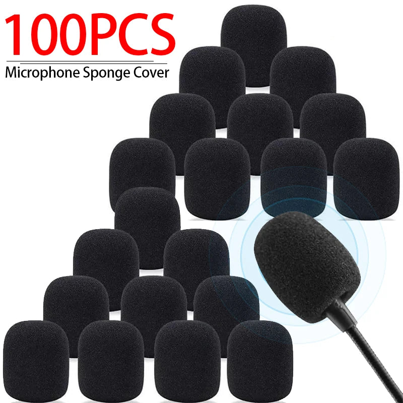 10-100PC Mic Protector Replacement Headset Foam Cover Windshield Sponge Sleeve Microphone Protective Cap  Meeting Mic