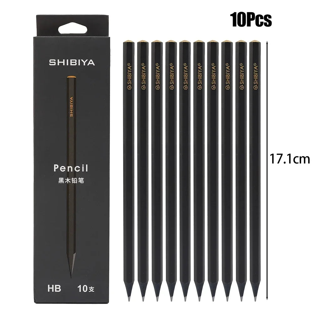 10/20/30PC HB Pencil Black Wood Graphite Sketch Pencils Multi-Function Children Drawing Writing Pen Student Office Stationary