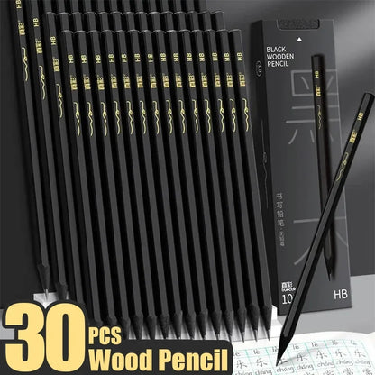 10/20/30PC HB Pencil Black Wood Graphite Sketch Pencils Multi-Function Children Drawing Writing Pen Student Office Stationary