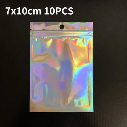 10/30/50PCS Laser Ziplock Bags For Necklace Phone Earphone Storage Bag Clear Plastic Jewelry Data Cable Packaging Bubble Mailers