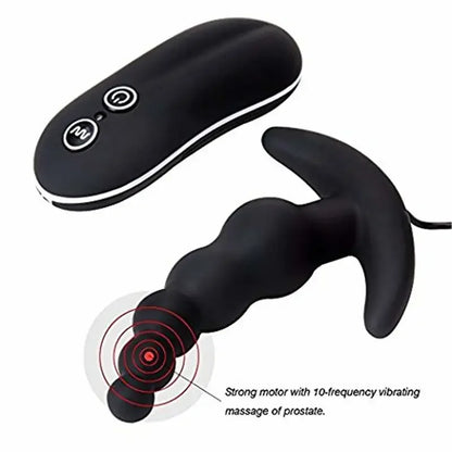 10 Frequency Vibrating Prostate Massager Anal Plug Vibrator Beads Butt Sex Toys Waterproof Powerful Wired  Men Couples