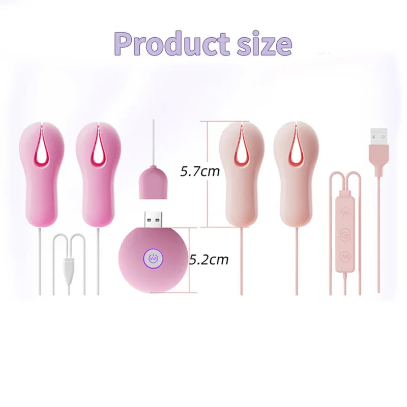 Gtooza_10 Modes Electric Nipple Clamp Breast Massage  Enhancer  Adult Stimulator Sex Toys  Women Couples Female gtooza.com