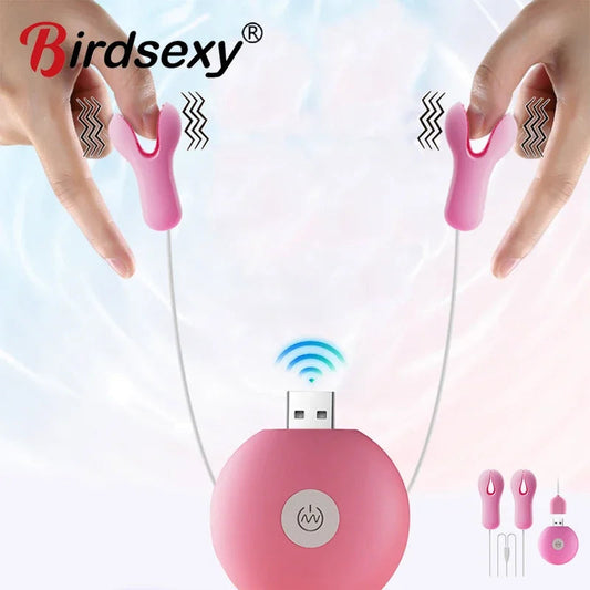 10 Modes Electric Nipple Clamp Breast Massage Vibrator Enhancer  Adult Stimulator Sex Toys  Women Couples Female gtooza.com