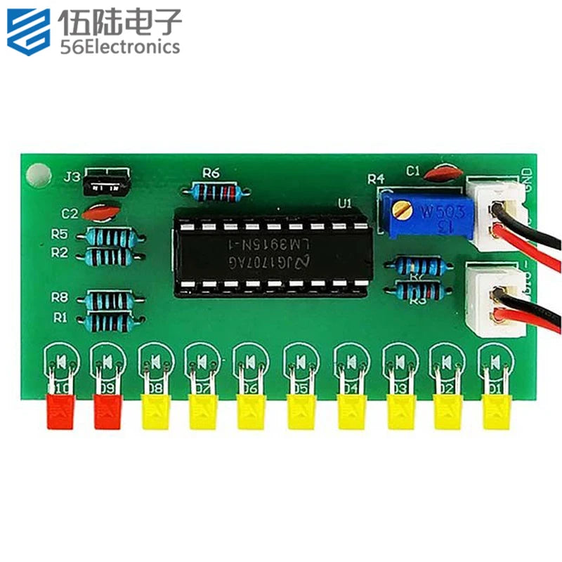 10-Segment Audio Level Indicator Self-assembly Kit LM3915 Audio Indicator Electronics DIY kit