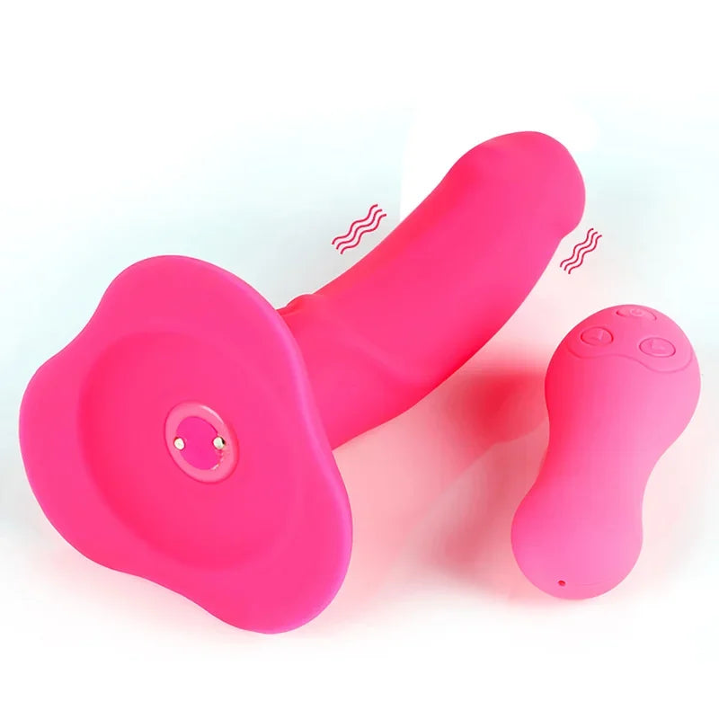 10 Speed Vibrating Strap On Vibrator Panties Women's Lesbian Bondage Dildo Belt Penis Artificial Sex Toys  Womans