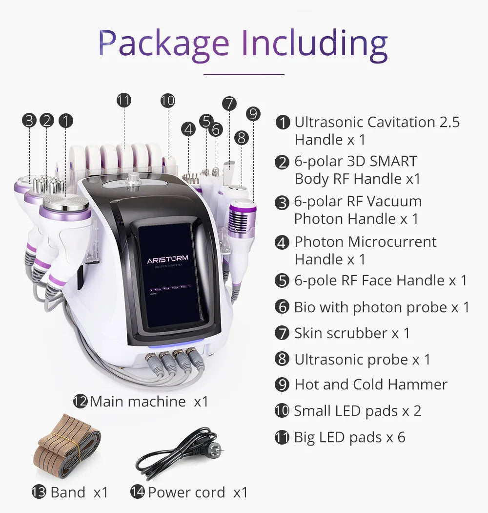 PC 10 in 1 Cavitation Fat Slimming Cellulite Machine Body Shaping Massage F