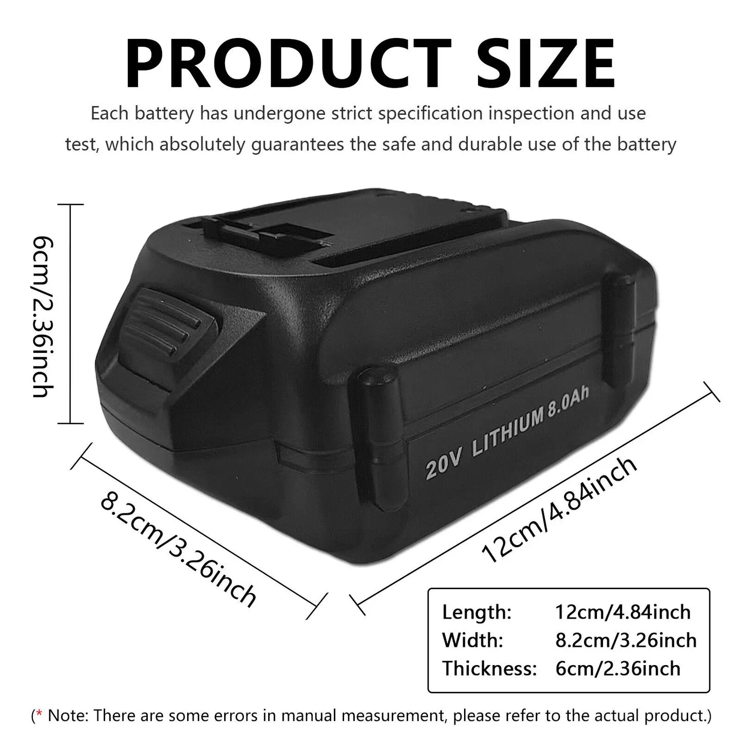 PC 100% Brand-new 20V 8000mAh For WORX WA3016 WU279 WU294 WU362 WU388 WU629 WU808 Power Tool Battery