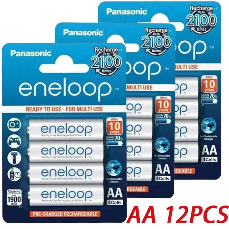 PC 100% Panasonic Eneloop 100% original AA rechargeable battery 1.2v 1900mAh pre-charged nimh suitable  flashlight camera toys