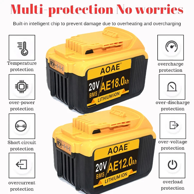 PC 100%newOriginal 20V18.0Ah  Dewalt Power Tool Battery DCB206 20V 18.0Ah Battery DCB206 20V Battery DCB205 DCB200 DCB204