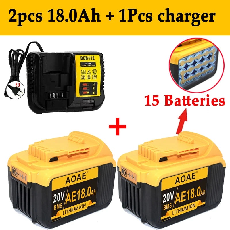 PC 100%newOriginal 20V18.0Ah  Dewalt Power Tool Battery DCB206 20V 18.0Ah Battery DCB206 20V Battery DCB205 DCB200 DCB204