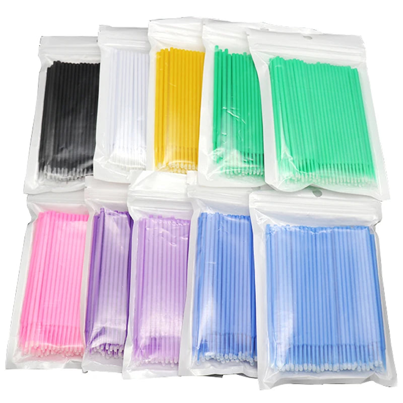 100 pcs Individual Applicators Eyelash Mascara Wands Disposable Makeup Brushes Micro brushes Eyelash Extension Make up Tools