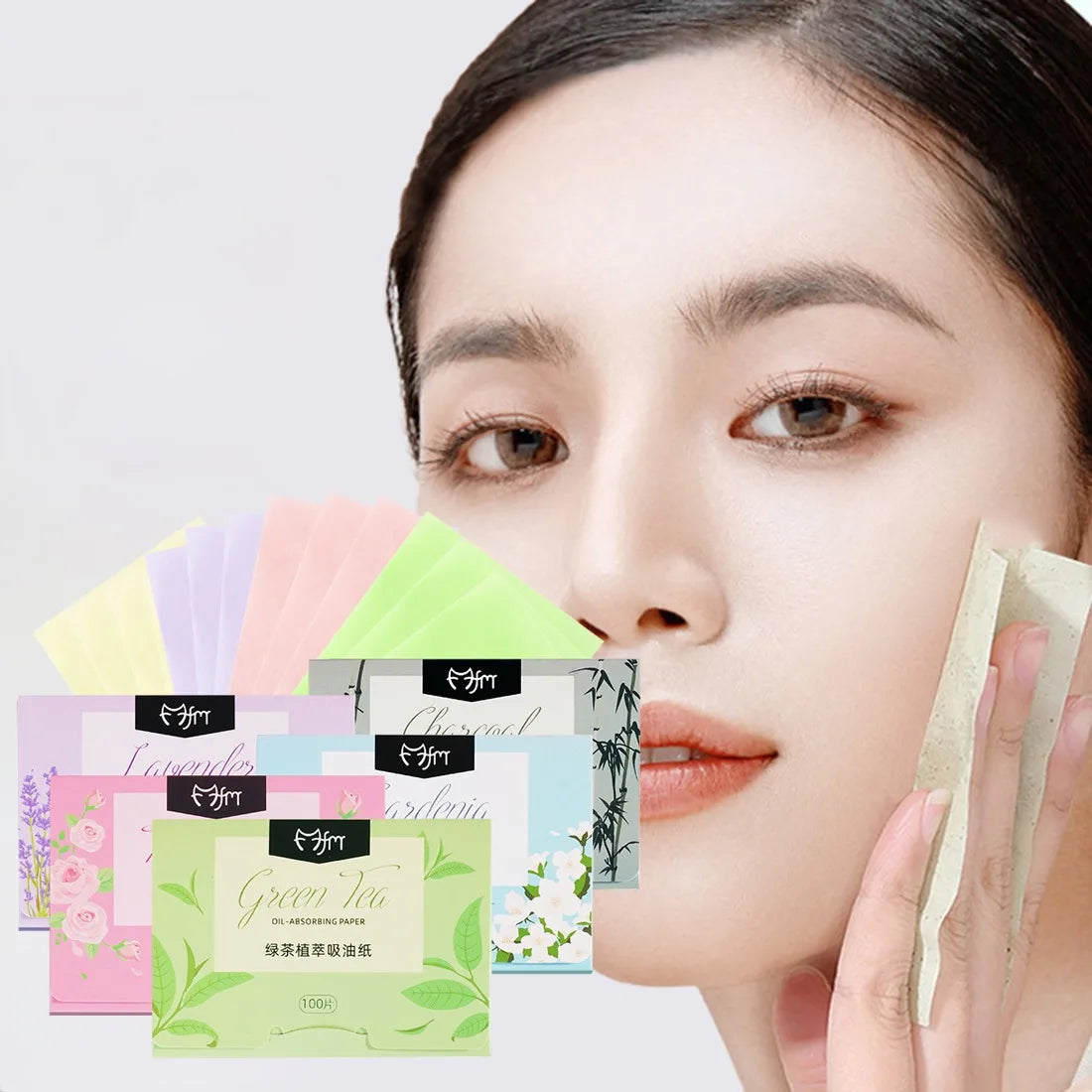 100Pcs Face Oil Blotting Paper Protable Face Wipes Facial Cleanser Oil Control Oil-absorbing Sheets Blotting Tissue Makeup Tool