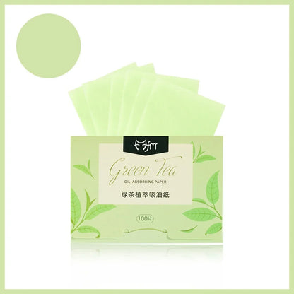 100Pcs Face Oil Blotting Paper Protable Face Wipes Facial Cleanser Oil Control Oil-absorbing Sheets Blotting Tissue Makeup Tool