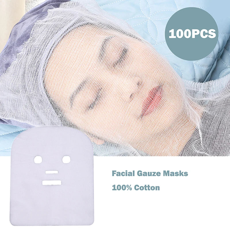 100Pcs Facial Gauze Masks Face Slimming Remove Eye Pouch Skin Care Mask Beauty Seaweed Gauze Mask Beauty Tools