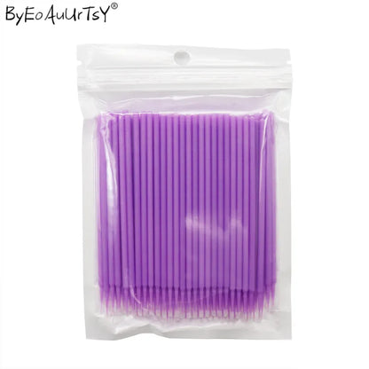 100pc/lot Micro Brushes Eye Lash Glue Brushes Eyelashes Extension Lint Free Disposable Applicators Sticks Makeup Tools