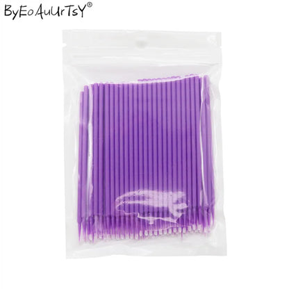 100pc/lot Micro Brushes Eye Lash Glue Brushes Eyelashes Extension Lint Free Disposable Applicators Sticks Makeup Tools