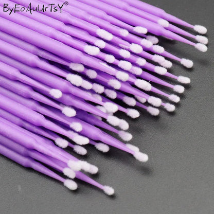 100pc/lot Micro Brushes Eye Lash Glue Brushes Eyelashes Extension Lint Free Disposable Applicators Sticks Makeup Tools