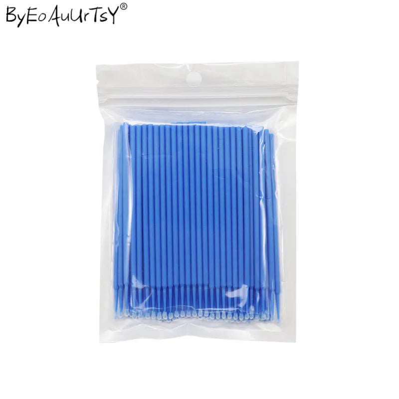 100pc/lot Micro Brushes Eye Lash Glue Brushes Eyelashes Extension Lint Free Disposable Applicators Sticks Makeup Tools