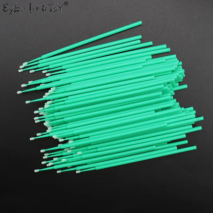 100pc/lot Micro Brushes Eye Lash Glue Brushes Eyelashes Extension Lint Free Disposable Applicators Sticks Makeup Tools