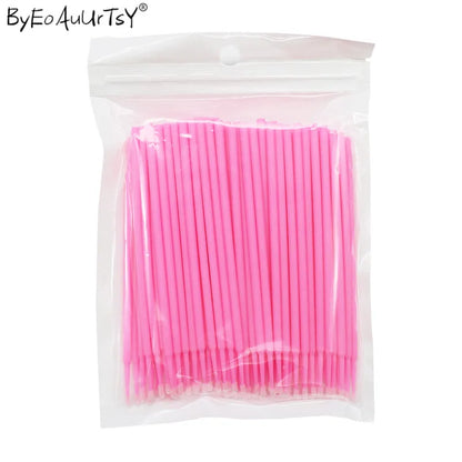 100pc/lot Micro Brushes Eye Lash Glue Brushes Eyelashes Extension Lint Free Disposable Applicators Sticks Makeup Tools