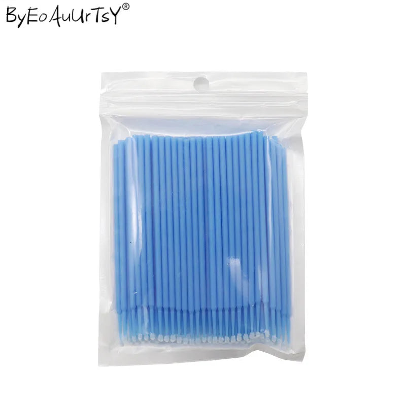 100pc/lot Micro Brushes Eye Lash Glue Brushes Eyelashes Extension Lint Free Disposable Applicators Sticks Makeup Tools