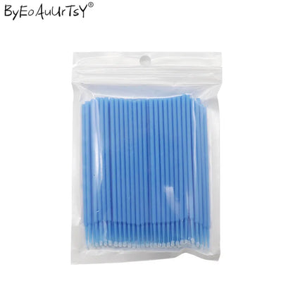 100pc/lot Micro Brushes Eye Lash Glue Brushes Eyelashes Extension Lint Free Disposable Applicators Sticks Makeup Tools