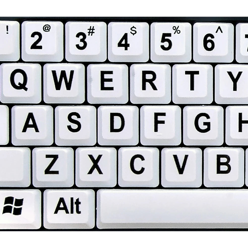 PC107 Key USB Wired Big Print White Key Black Letter Keyboard  Elder Old Pe