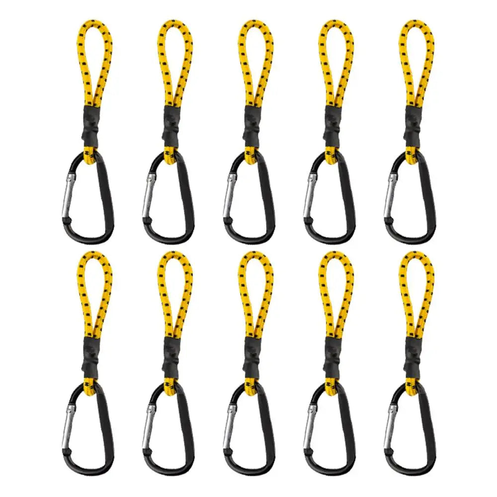 PC 10PCS Heavy Duty Bungee Cord Elastic Tie Strap String Carabiner Hooks Ka