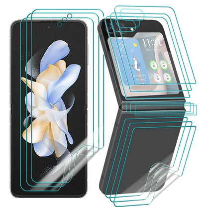 12 IN 1 Full Coverage Soft Hydrogel Film For Samsung Galaxy Z Flip 5 5G Screen Protector Flexible Inner Outer Hinge Back Films