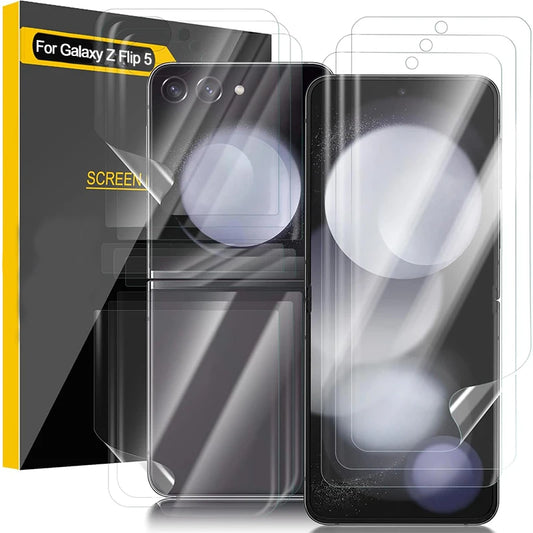 12 IN 1 Full Coverage Soft Hydrogel Film For Samsung Galaxy Z Flip 5 5G Screen Protector Flexible Inner Outer Hinge Back Films