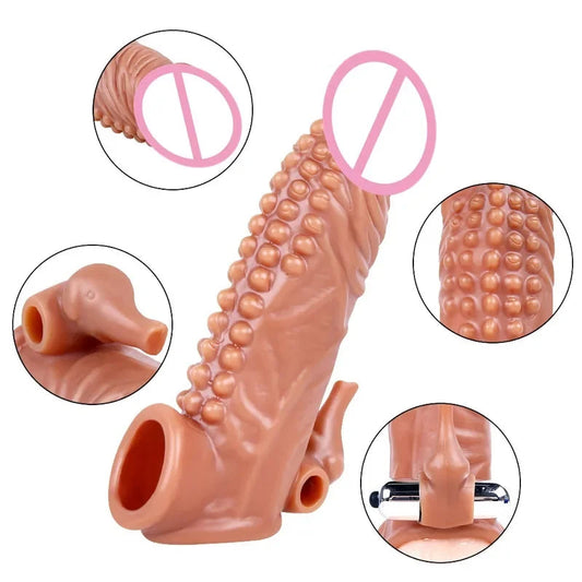 Gtooza_12 Style soft Condoms Realistic Penis Sleeve Extender Cock ring  Enlargement Delay Ejaculation Reusable Condom Men Sex Toys gtooza.com