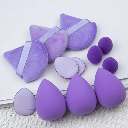 12Pcs Makeup Sponge Blender Beauty Egg Foundation Sponges Cosmetic Powder Puff Spa Headband Wristband Make Up Tools Accessories