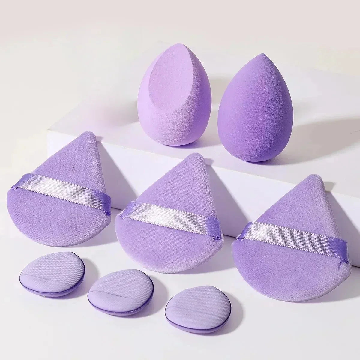 12Pcs Makeup Sponge Blender Beauty Egg Foundation Sponges Cosmetic Powder Puff Spa Headband Wristband Make Up Tools Accessories