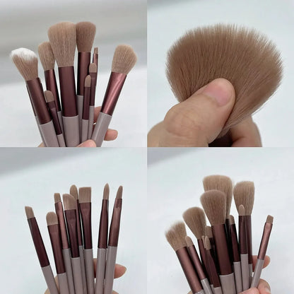 13 PCS Makeup Brushes Set Eye Shadow Foundation Women Cosmetic Brush Eyeshadow Blush Beauty Soft Make Up Tools Bag