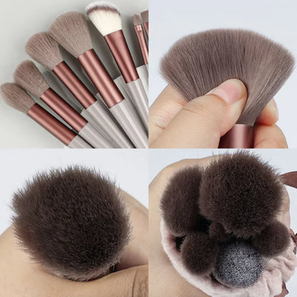 13 PCS Makeup Brushes Set Eye Shadow Foundation Women Cosmetic Brush Eyeshadow Blush Beauty Soft Make Up Tools Bag