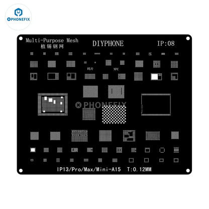 NewDIYPHONE Black Steel BGA Reballing Stencil for IPhone 15 14 13 12 11 XS