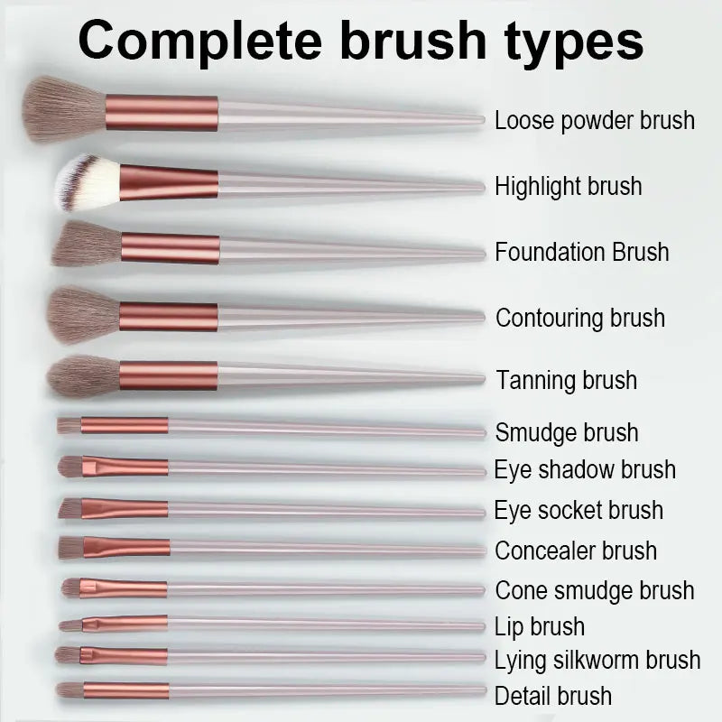 13PCS Makeup Brushes Set with Bag Soft Fluffy  Cosmetics Foundation Blush Powder Eyeshadow Blending Makeup Brush Beauty Tools