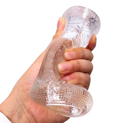 Gtooza_13cm Male Masturbator Transparent Jelly Artificial Vaginal Real   Men Penis Exerciser Cock Enlarger Suck Sex Toys Erotic gtooza.com