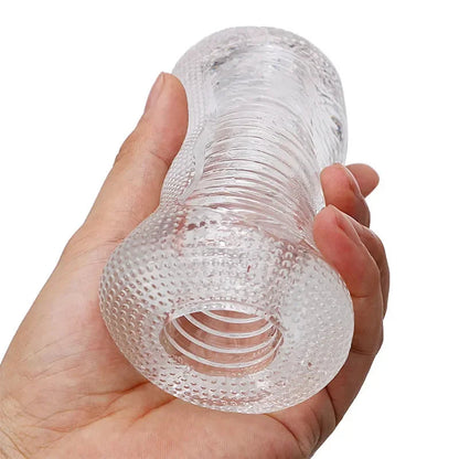 Gtooza_13cm Male Masturbator Transparent Jelly Artificial Vaginal Real   Men Penis Exerciser Cock Enlarger Suck Sex Toys Erotic gtooza.com