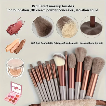 13pcs Makeup Brush Brushes Set Cosmetic Makeup Sponge Makeup Brush Beauty Tool Eyeshadow Blush Professional Brush Set