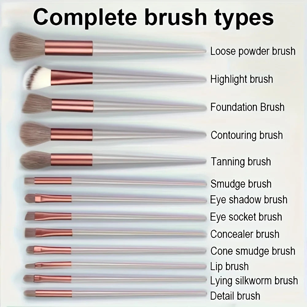 13pcs Makeup Brush Brushes Set Cosmetic Makeup Sponge Makeup Brush Beauty Tool Eyeshadow Blush Professional Brush Set