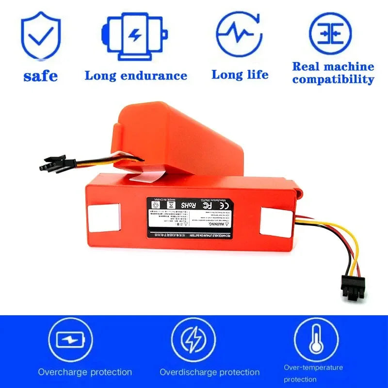 14.4V 6500mAh Robotic Vacuum cleaner Replacement li-ion Battery for Xiaomi Robot Roborock S50 S51 S55 Accessory Spare Parts