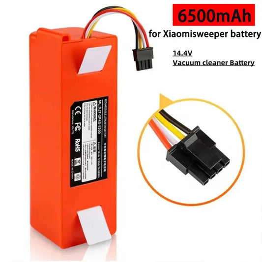 14.4V 6500mAh Robotic Vacuum cleaner Replacement li-ion Battery for Xiaomi Robot Roborock S50 S51 S55 Accessory Spare Parts