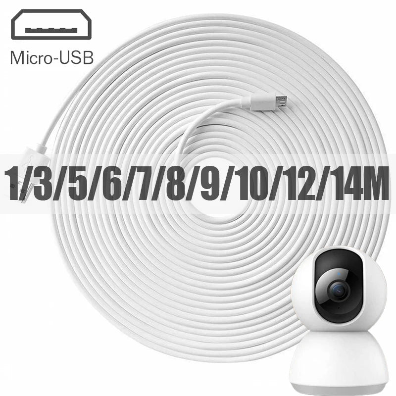 14M-1M Micro USB Extra Long Android Charger Cable  Phone Tablets Xiaomi Camera USB Charging Wire Quick Charge Data Cord