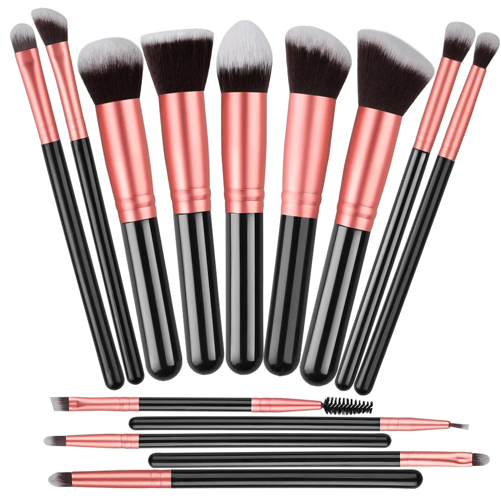 14PCS Makeup Brushes Set Foundation Eye Shadow Blush Highlighter Concealer Blending Brush Holder Female Beauty Tools Storage box