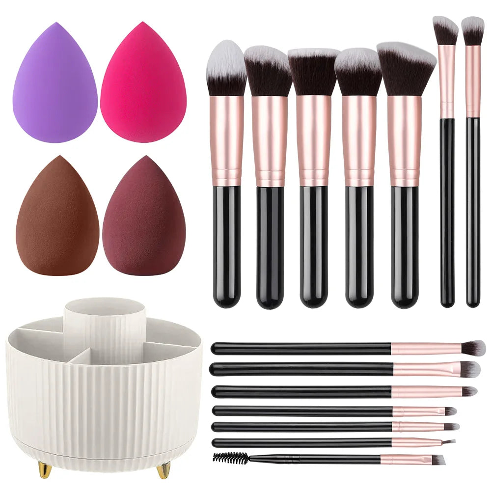 14PCS Makeup Brushes Set Foundation Eye Shadow Blush Highlighter Concealer Blending Brush Holder Female Beauty Tools Storage box