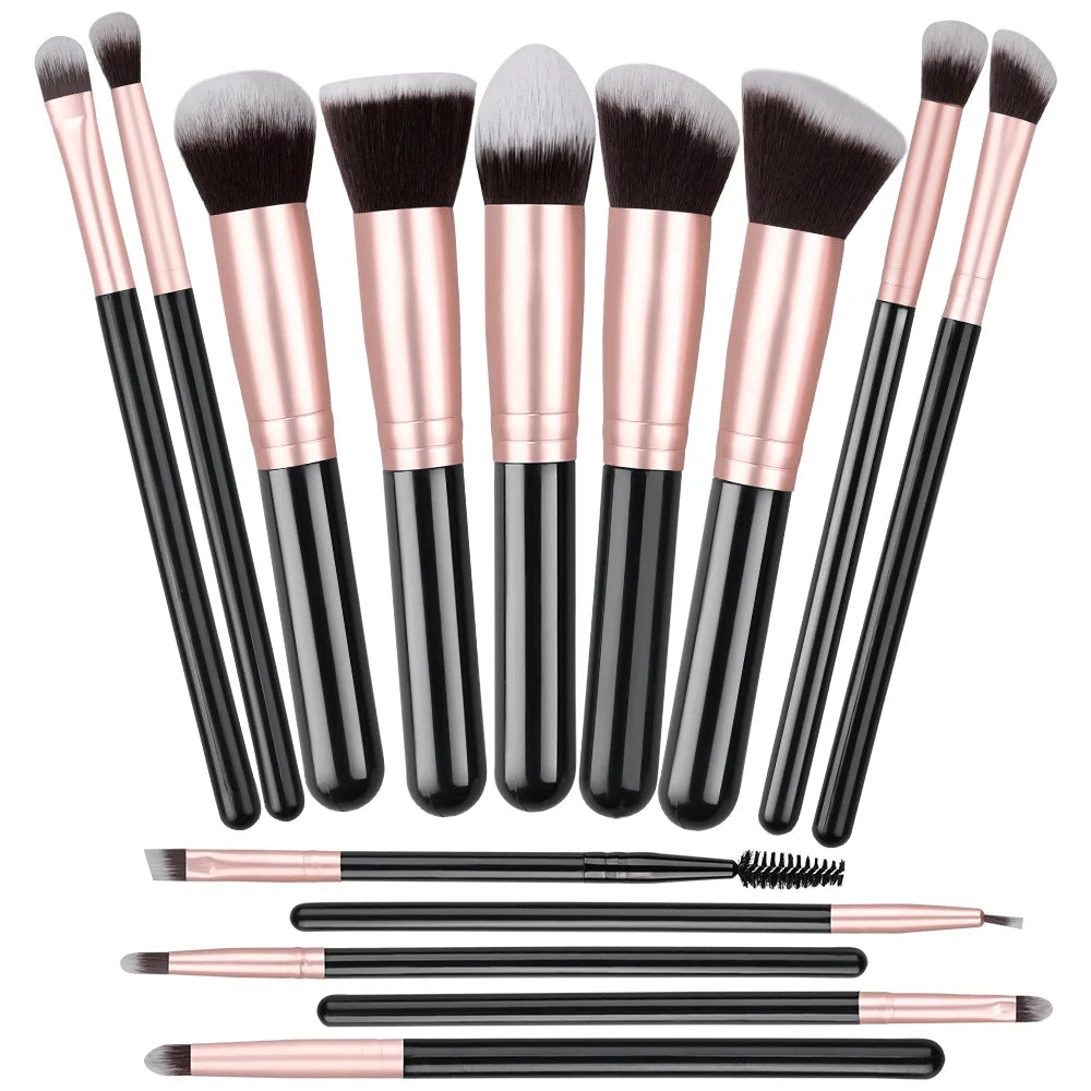 14PCS Makeup Brushes Set Foundation Eye Shadow Blush Highlighter Concealer Blending Brush Holder Female Beauty Tools Storage box